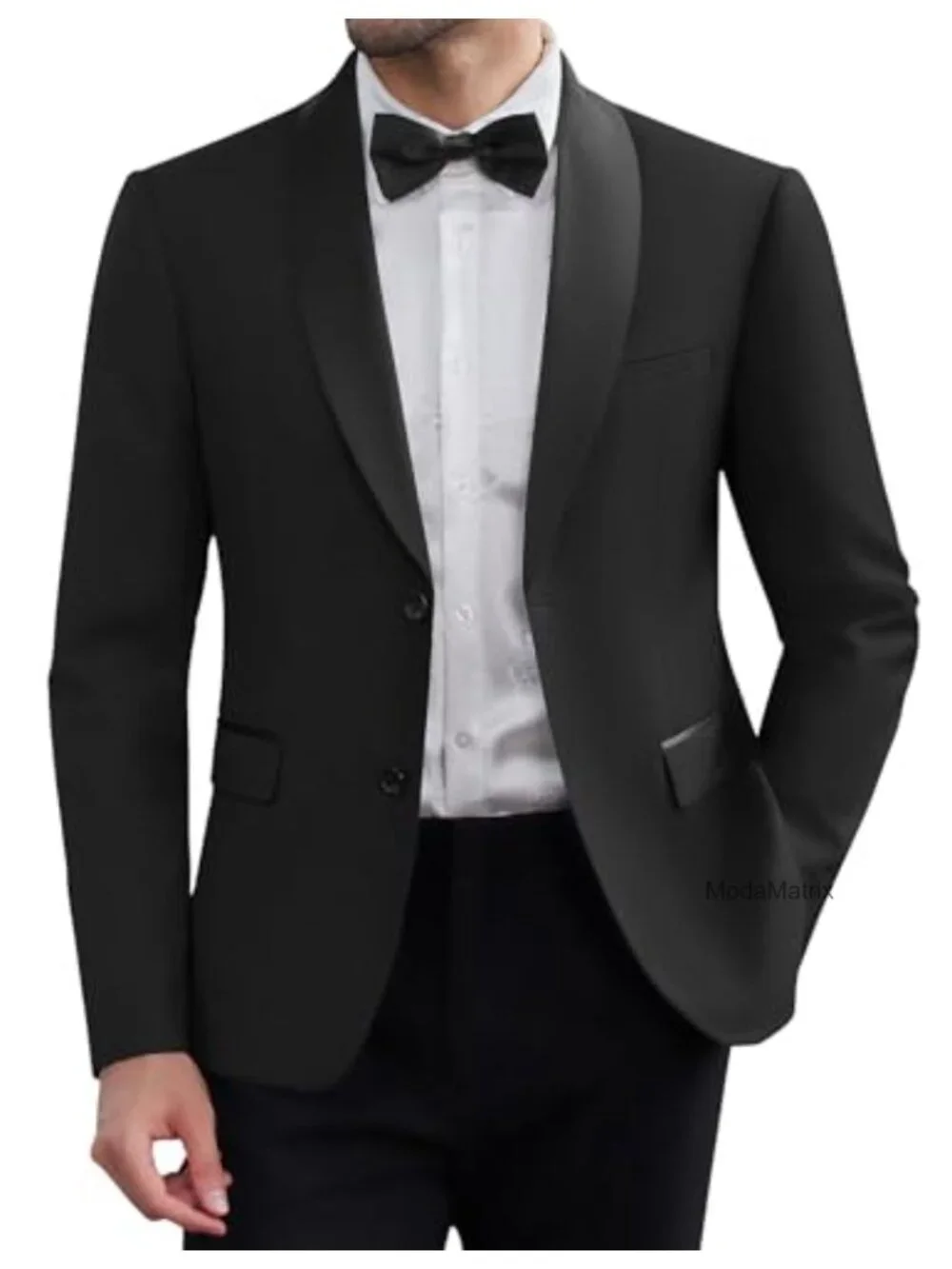 Slim Fit Tuxedo Jacket Shawl Collar Formal Blazer for Men